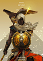 Bayek with Senu by sunsetagain