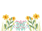 千库网_春日花草彩色简笔画花卉植物边框_元素编号13610818