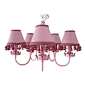 Silly Bear Lighting - Mad about Mauve Chandelier, 5 Arms - This chandelier is mauve and modern but traditional all at the same time! The chandelier and sockets are painted a mauve to match the elegant shades!