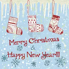 雪花,可爱的,冰柱,动物手,圣诞卡,天空,贺卡,雪,绘画插图,古典式