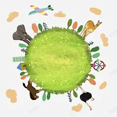 创意游乐园手绘插画 免抠png 设计图片 免费下载 页面网页 平面电商 创意素材