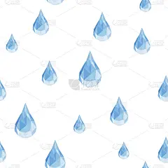 雨滴在白色多边形上的无缝模式