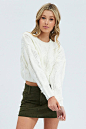 White Cable Knit Jumper Long Sleeve