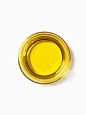 Container of Oil; From Above; White Background