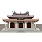 国潮建筑插画PNG