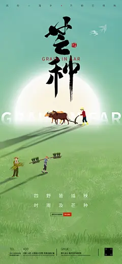 芒种节气移动端海报-设计素材-shejisc.cn
