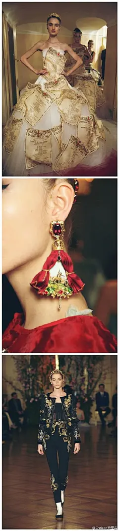 Dolce &amp; Gabbana Alta Moda 2015 S/S. 这一季高定以”芭蕾&quot;为灵感，并找来意大利芭蕾王子Roberto Bolle现场表演助阵，浓郁炽烈的红依然为主色调，精湛的手工配饰细节依然是特色。