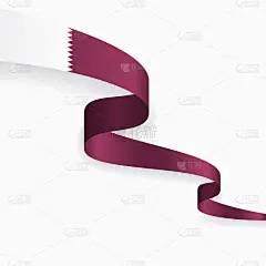 卡塔尔旗帜波浪抽象背景。矢量插图。