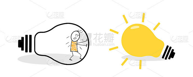 字符找到想法矢量插图