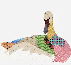 手绘白鹅免抠素材_新图网 https://ixintu.com 卡通 家禽 扁嘴 手绘 水彩 白鹅 粉色 翅膀