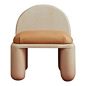 Chubby Lounge Chair  Contemporary, Modern, Organic, Pop Art, Leather, Wood, Wood, Hide, Lounge Chair by Jack Rabbit Studio