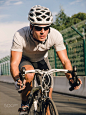 Cyclist pedaling on a racing bike outdoor