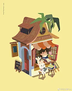 饭太稀插画—构图很妙 配色舒服_1672369784132