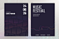 Music concert poster template vector with sound wave graphics for advertisement set