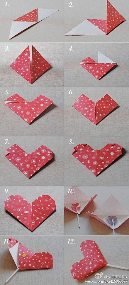 DIY折纸心，这个创意好特别，可以做为情...