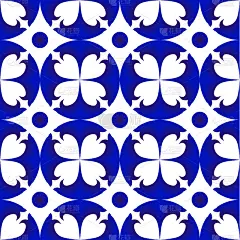 蓝白花图案