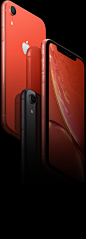 iPhone XR : iPhone XR 采用全面屏设计，配备全新 Liquid 视网膜显示屏，这是 iPhone 迄今最先进的 LCD 屏。它还拥有原深感摄像头、面容 ID，以及新一代芯片 A12 仿生。