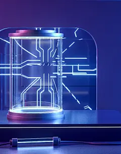 电商简约3D立体场景直播间海报