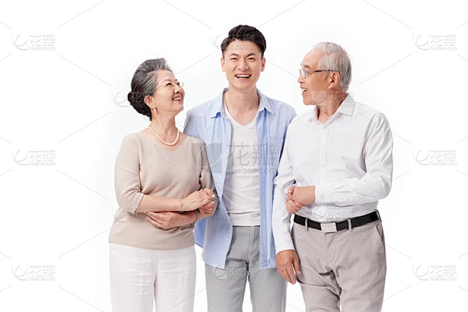 人物系列写实男人和爸妈手挽手素材-花瓣网