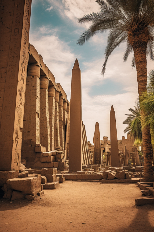 卢克索神庙境外埃及旅游景点风景摄影图