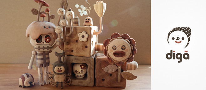 diga-Wooden art toys