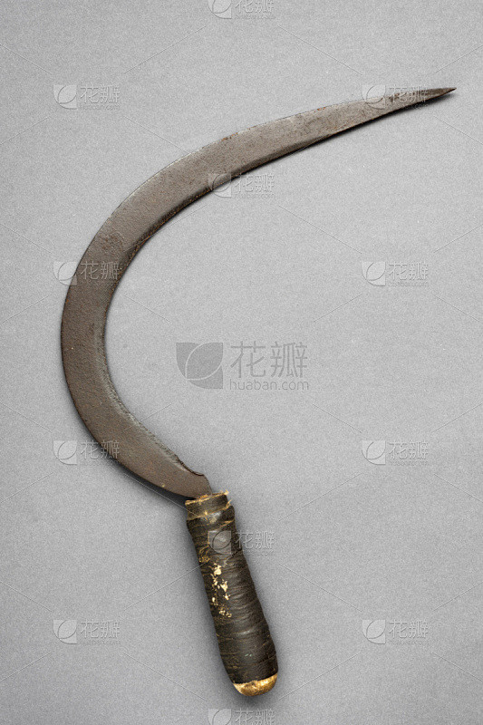 镰刀,生锈的,尖利,农业,在边上,铁,金属,背景分离,垂直画幅,灰色