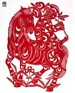 马年窗花图案 马上封侯窗花剪纸作品大全