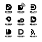 Flat design d logo collection