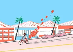 #插画#  纪念一下仅剩三格电量的小夏天 works by 금요일(friday412) ​​​​