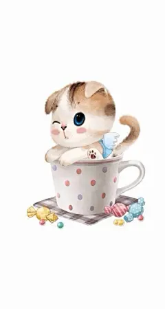 小萌猫 你在想什么 - 插画图片_插画师_插画壁纸_场景插画_yidodo.net - 意兜兜