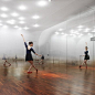 ANZAS Dance Studio by Tsutsumi and Associates.  Beijing based architects Tsutsumi and Associates have completed this dance studio in Beijing with mirrored walls covered in tiny graduated dots to create the illusion of a mist hanging in the air.: 