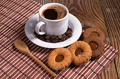 咖啡,饼干,焦糖,烤咖啡豆,褐色,水平画幅,无人,蛋糕,烘焙糕点,饮料