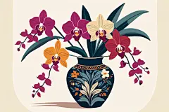 清新的水彩兰花植物图片插画