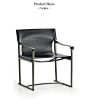 复古马鞍皮有扶手餐椅创意设计硬皮休闲椅餐厅会所品质金属框架椅-淘宝网