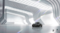 architecture Audi automotive   commercial conceptart hangar setdesign VW