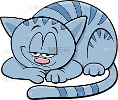 卡通,动物,疲劳的,性格,小猫,猫,可爱的,漫画书,灰色,猫科动物