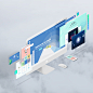 The Screens - Free Perspective PSD Mockup Template : The Screens is the Perfectly PSD Mockup with the Perspective View to showcase your website design project in the modern style. You can easily add your own designs with the smart layers.• Smart Objects R