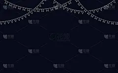 狂欢节的彩旗花环。装饰用的黑白三角旗
