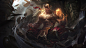 God Fist Lee Sin, Alex Flores : Splash art Illustration done for the new God Fist Lee Sin Skin!<br/>-Riot Games 2017-