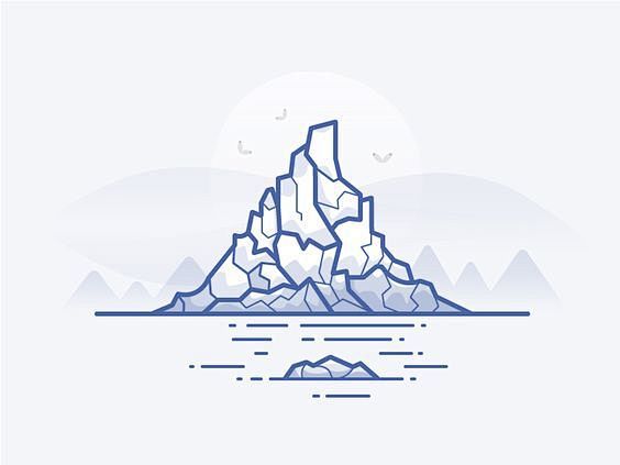 冰川卡通简笔画图片
