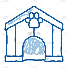 宠物盒涂鸦图标手绘插图