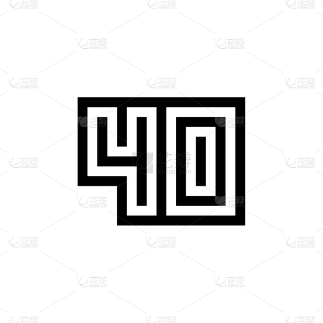 数字40,计算机图标,黑色,白色背景,周年纪念,事件,贺卡,泰国,设计