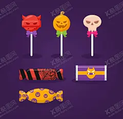 万圣节糖果 【酷图网】万圣节糖果,水彩,手绘,卡通,万圣节,西方传统节日,矢量图