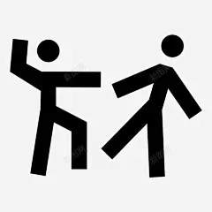 打斗武术棍形图标 平面电商 创意素材