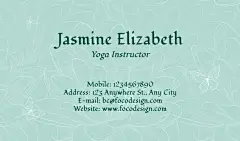 Yoga Instructor Personal Information Business Card