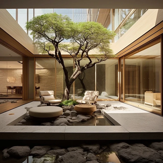 No.162｜中庭天井花园，禅意静谧之境-花瓣网