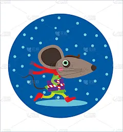 小老鼠一边跑一边拿着礼物