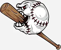 手绘棒球免抠素材_新图网 https://ixintu.com 凶恶 变异 变异的棒球 咬住 手绘 打球 棒球 棒球棍 牙齿 球棍 球类