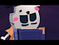 Skulllaayyy uncovering some secrets. book blowing skully character gif 2d animation