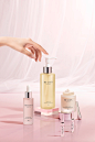 Pink scene skin care products